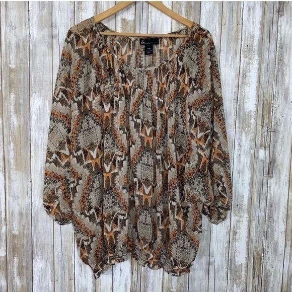 Lane Bryant Tops - Lane Bryant Western Oversized Sheer Blouse